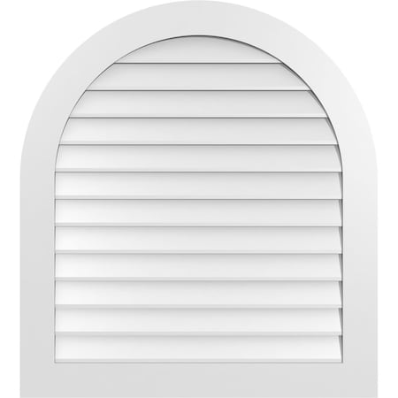 Ekena Millwork Round Top Surface Mount PVC Gable Vent: Non-Functional, w/ 3-1/2"W x 1"P Standard Frame, 36"W x 40"H GVPRT36X4001SN
